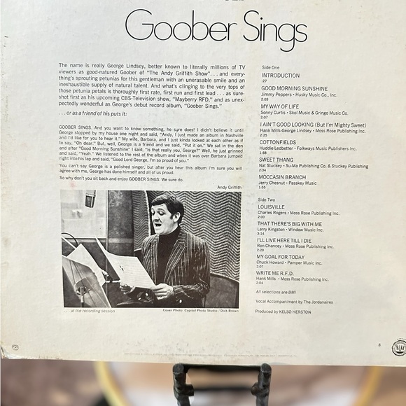 Goober Sings! LP (1968) – George Lindsey from The Andy Griffith Show - Picture 4 of 7